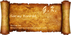 Garay Konrád névjegykártya